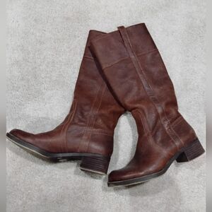 Lucky Brand Brown Pebbled Leather Boots